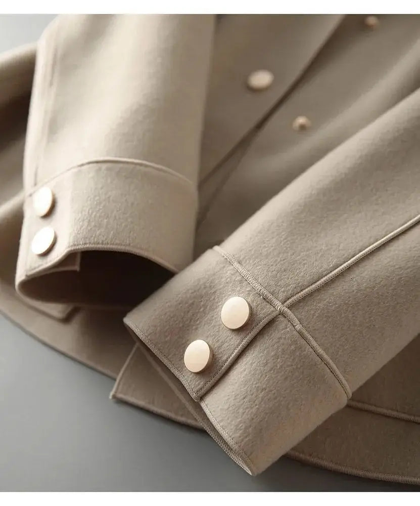 Beige Dames Jas – Modern Korte Stijl – Comfortabel en Veelzijdig 3