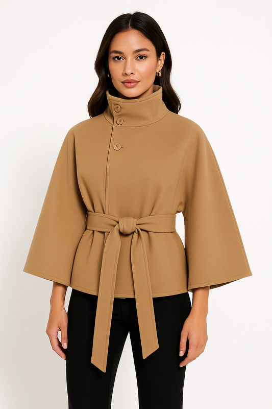 Belt Cape Jacket – Elegant Design – Flatterend Silhouet 3