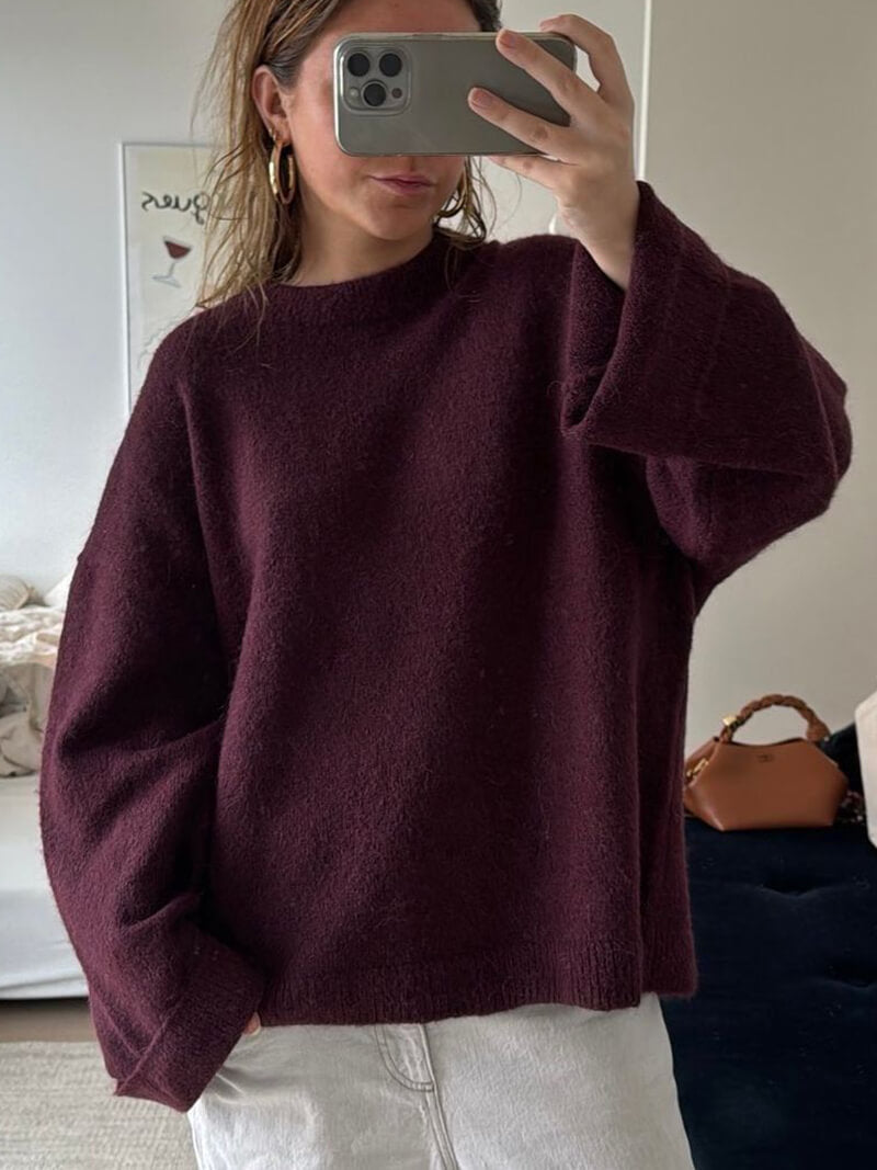 Bordeaux Oversized Dames Trui – Comfortabele Pasvorm 1