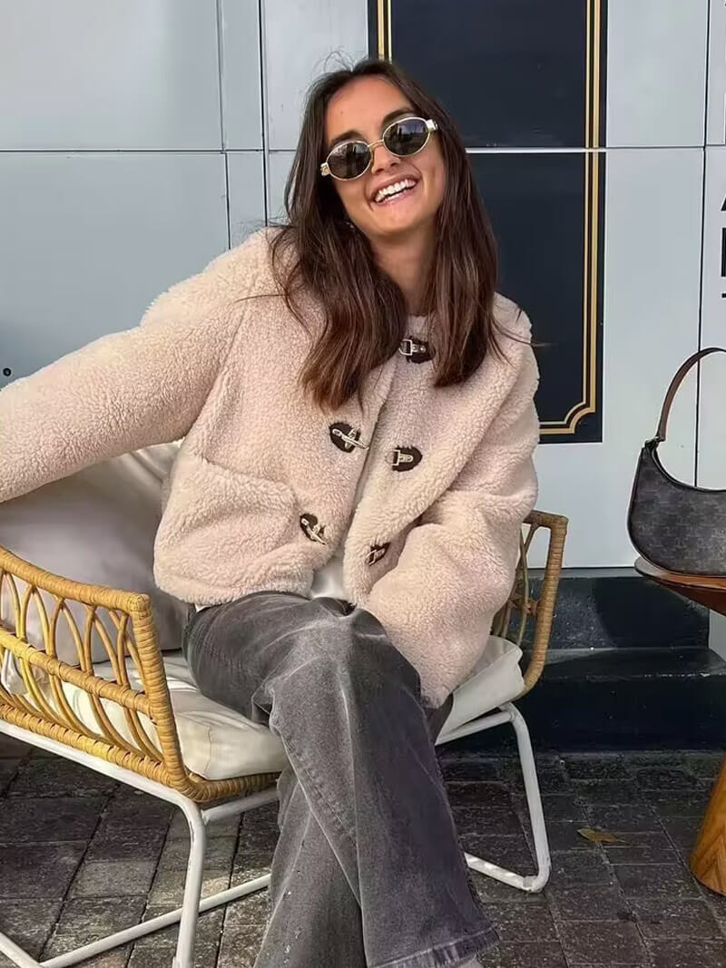 Dames Teddy Fleece Jas – Cozy en Stijlvol 4