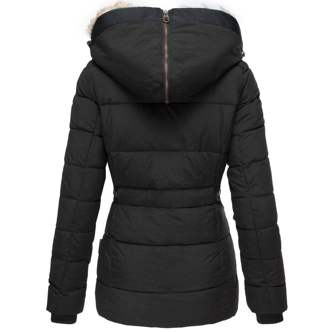 Gewatteerde Winterjas Dames – Luxe Faux Fur Kap 6