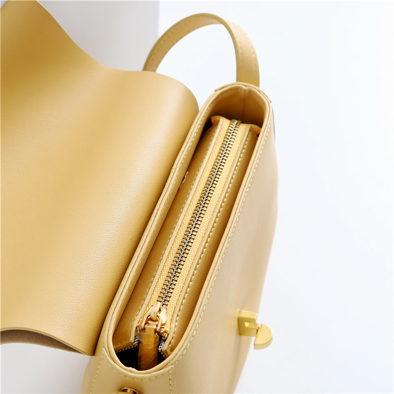 Dames Schoudertas Zwart One Size Echt Leer Klassiek Design-6