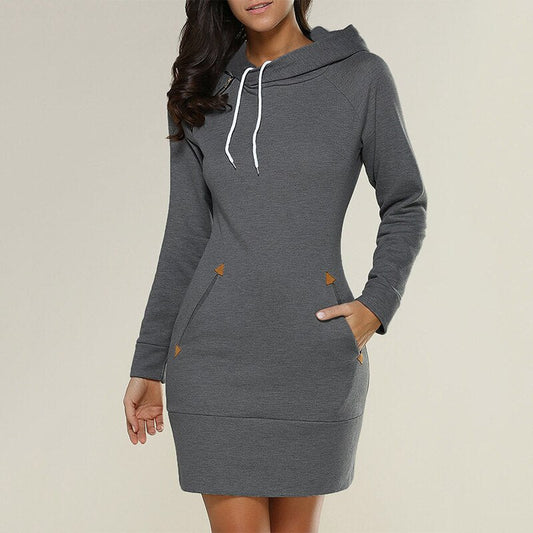 Hoodie Jurk – Comfortabele Pasvorm – Praktische Zakken 1