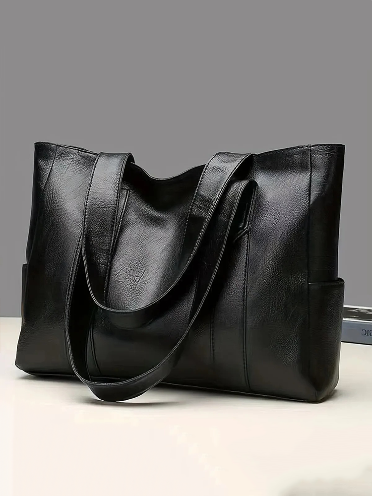 Dames Schoudertas Zwart One Size PU-leer Retro Stijl-3