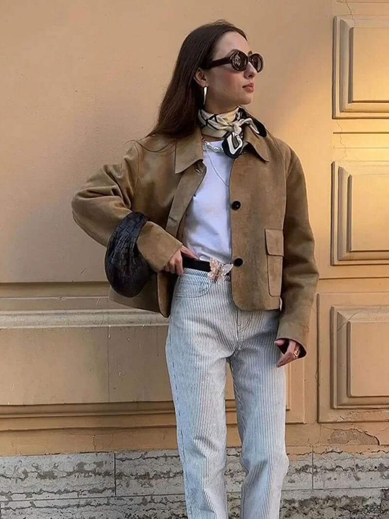 KORTE JAS – Moderne Suède Look – Comfortabele Pasvorm 4