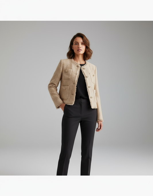 Elegante Tweed Blazer – Tijdloze Stijl