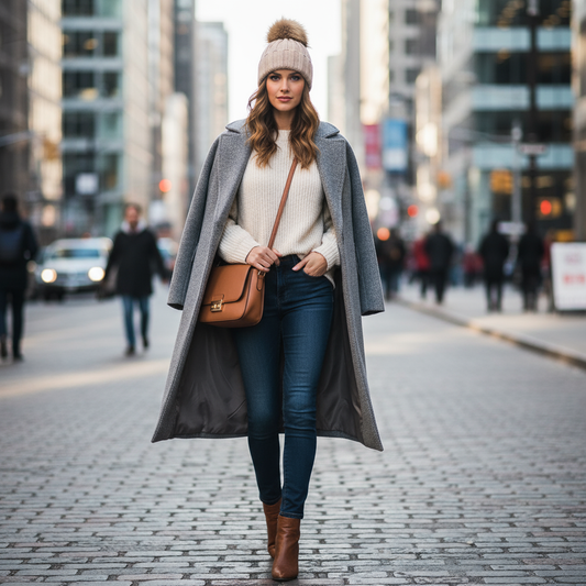 FAY – Warme Muts Heren/Dames – Trendy Oversized Pompon