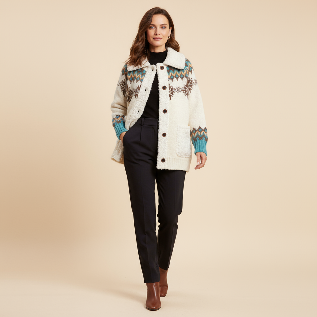 Gebreid Winter Vest – Zachte Fleece Kraag – Comfortabel en Stijlvol