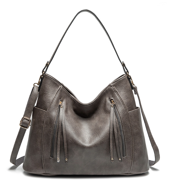 Dames Schoudertas Zwart 30x25x10 cm Leren Schoudertas-4