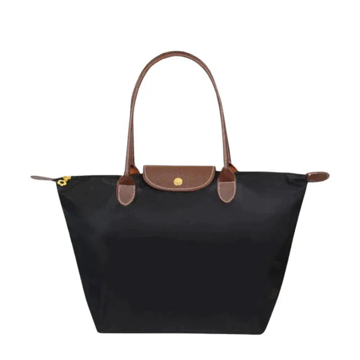 Dames Schoudertas Zwart 30x25x10 cm Gepolijst Leer-1