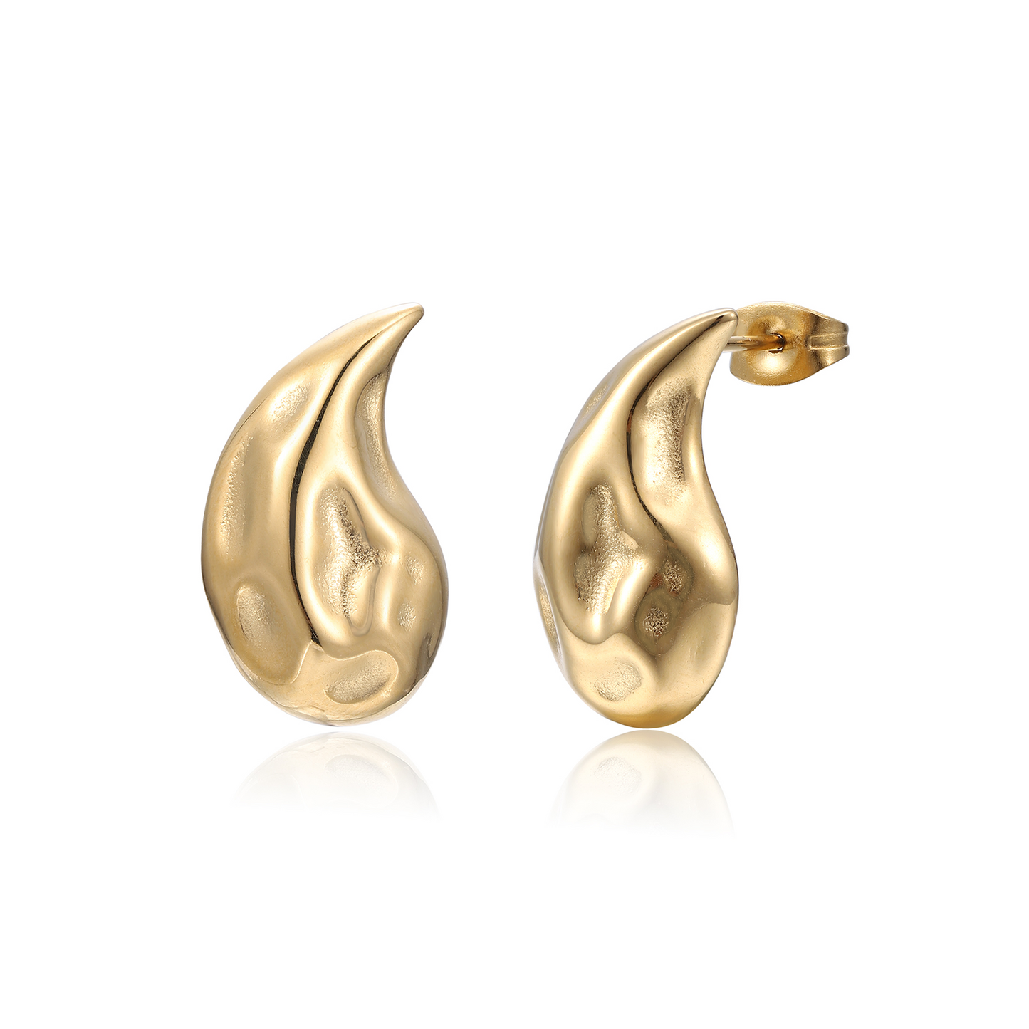 BUMPY TEARDROP – Gouden Oorbellen Dames – Gedurfde Stijl 0