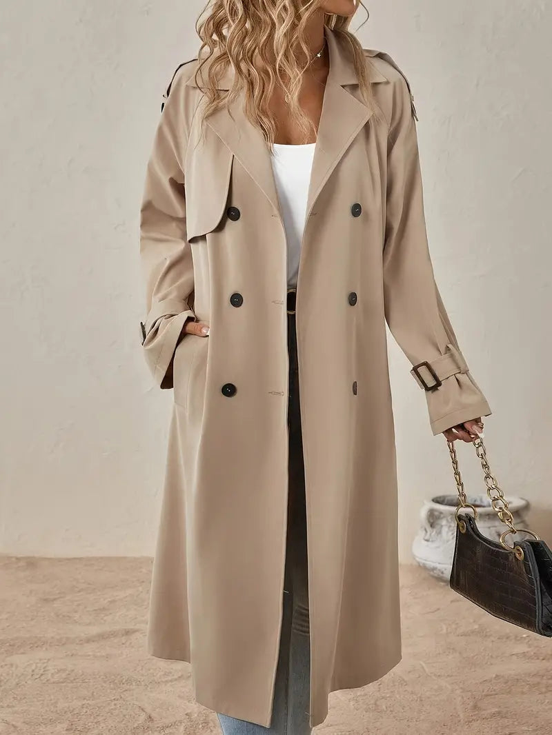Beige Midi Trenchcoat – Elegante Pasvorm 1