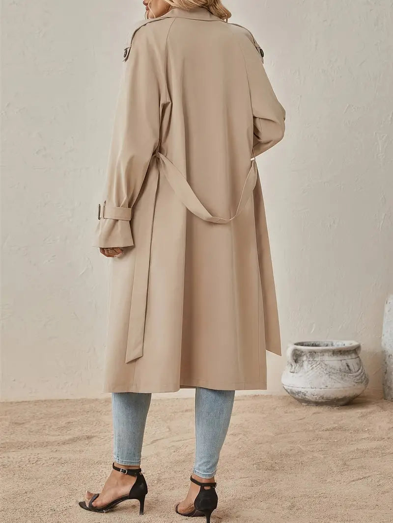 Beige Midi Trenchcoat – Elegante Pasvorm 3