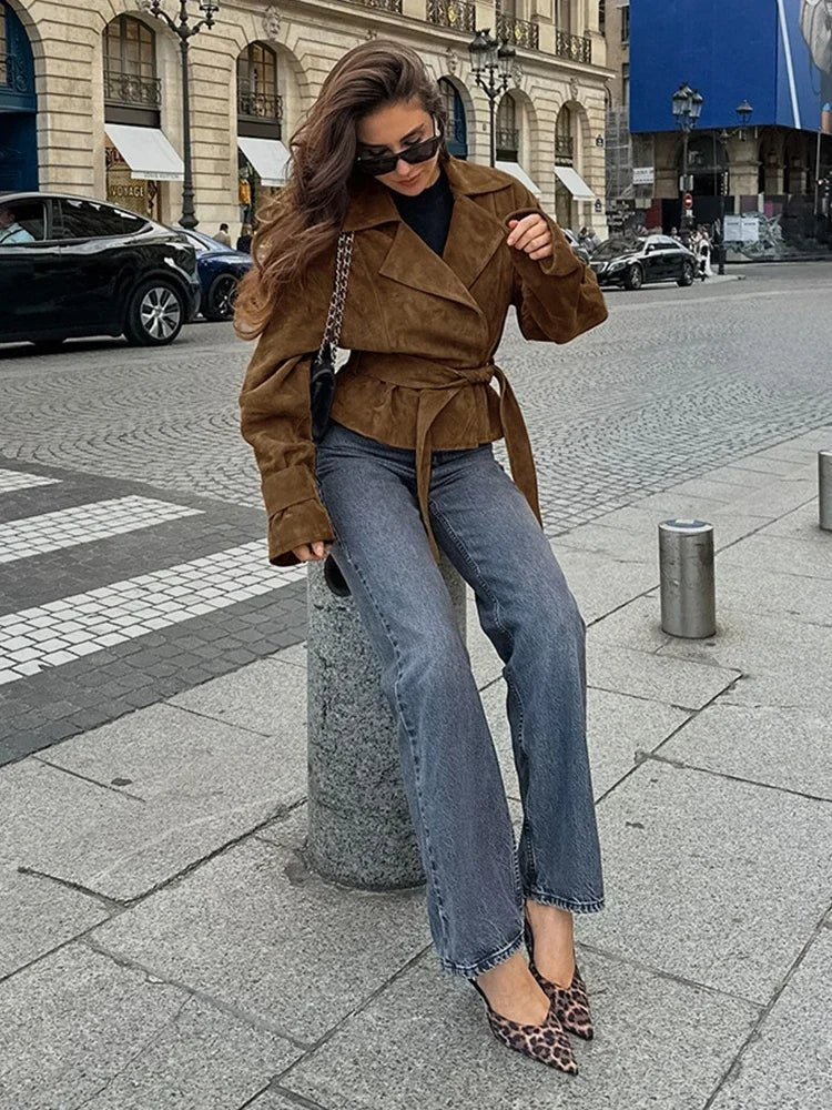 Bruine Oversized Winterjas – Retro Stijl 4