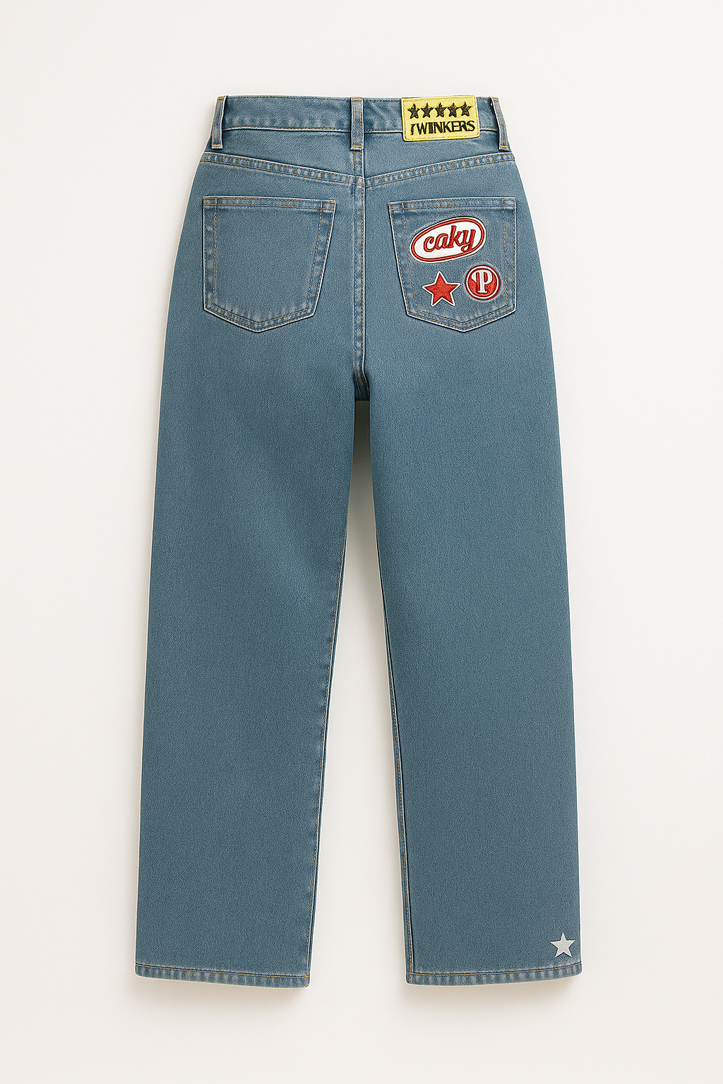 Caky Retro Patch Jeans – Speelse Stijl 0