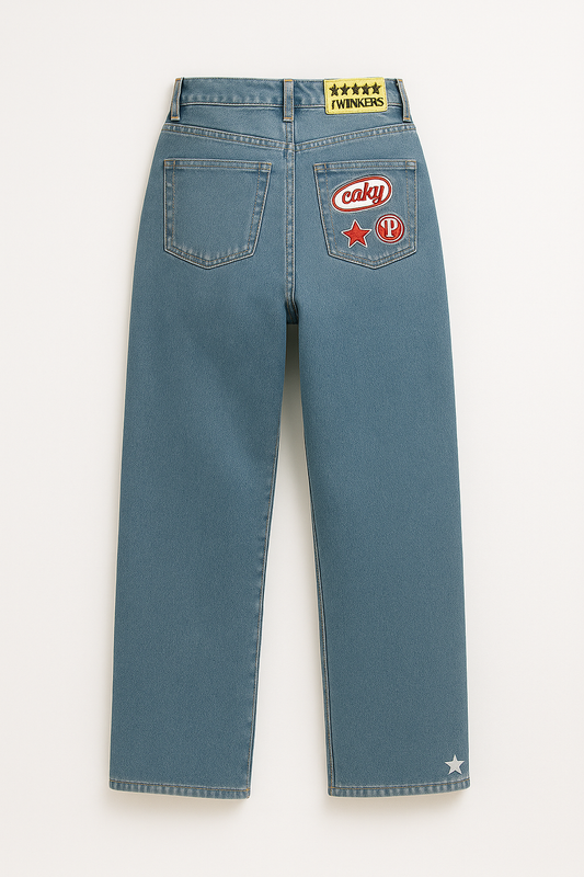 Caky Retro Patch Jeans – Speelse Stijl 0