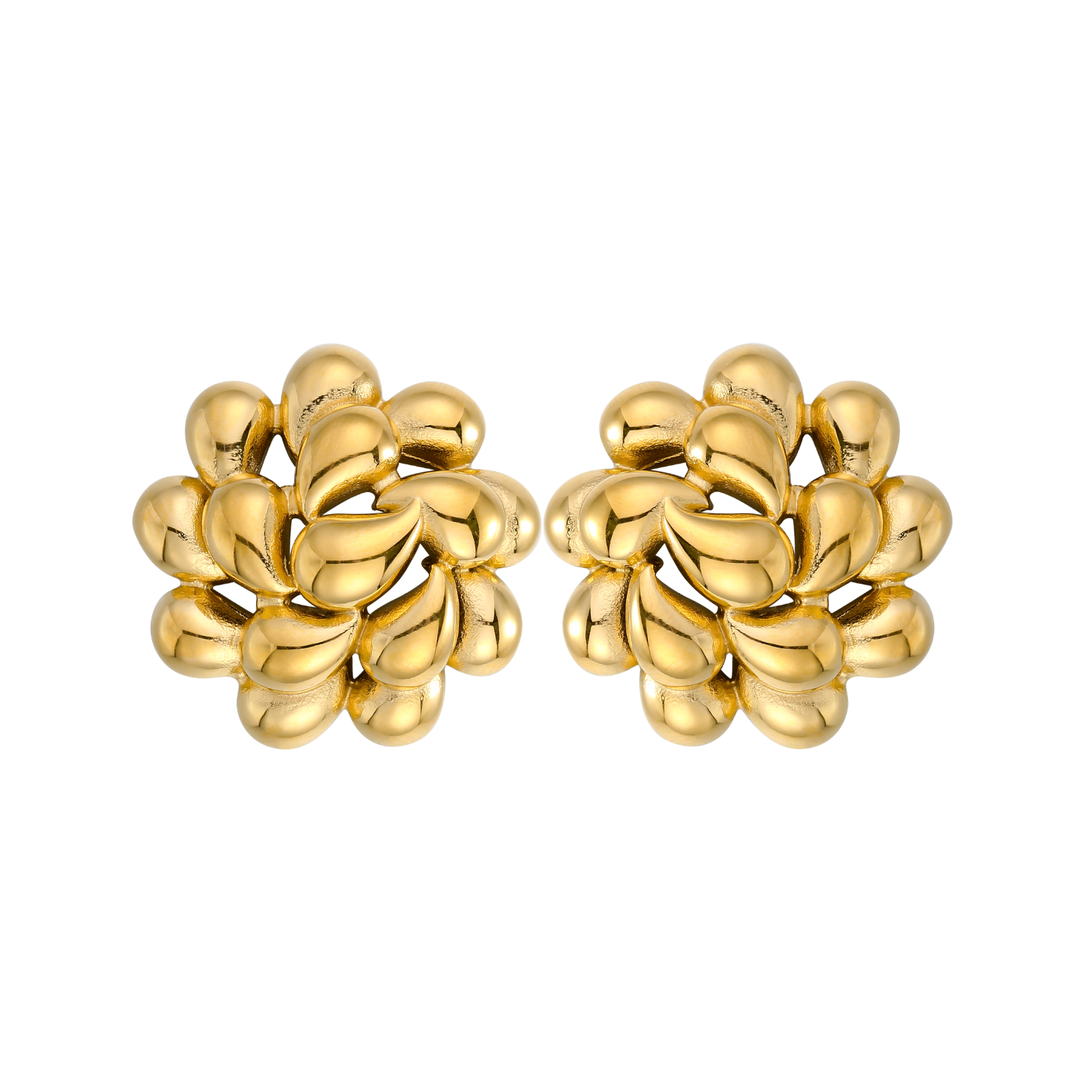Cluster – Gouden Oorbellen Dames – Elegante Stijl 0