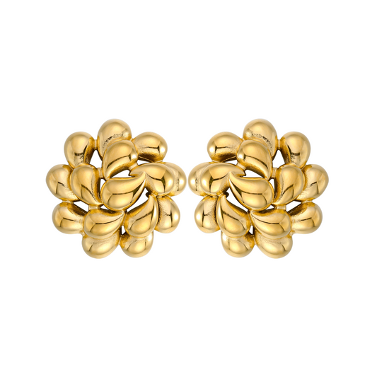 Cluster – Gouden Oorbellen Dames – Elegante Stijl 0
