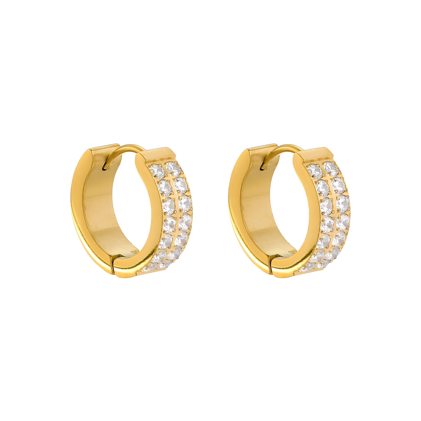 DOUBLE PAVE – Gouden Oorbellen Dames – Duurzaam Ontwerp 0