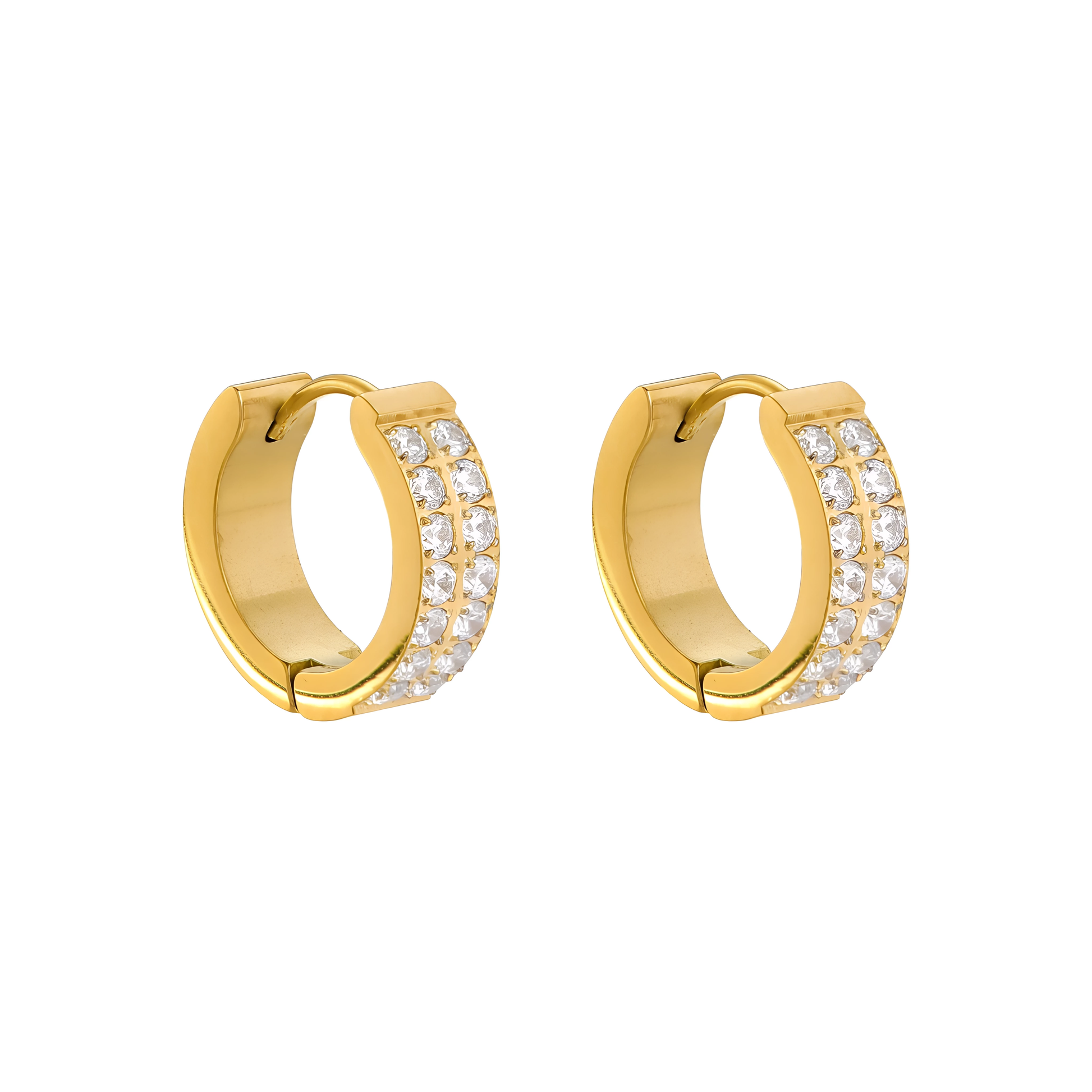 DOUBLE PAVE – Gouden Oorbellen Dames – Duurzaam Ontwerp 0