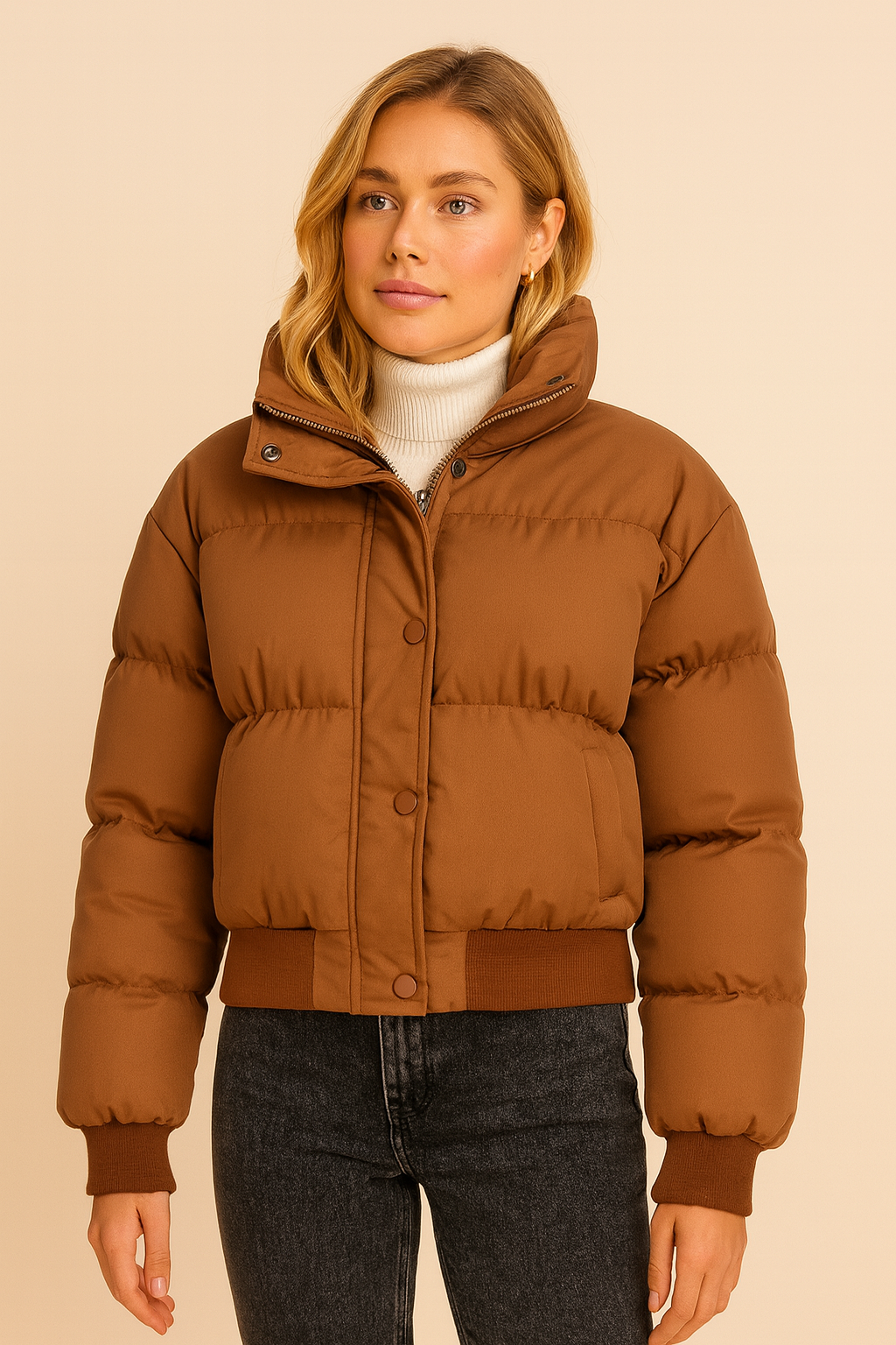 Dames Jas Winter – Korte Pufferjas – Flatterend Silhouet 1