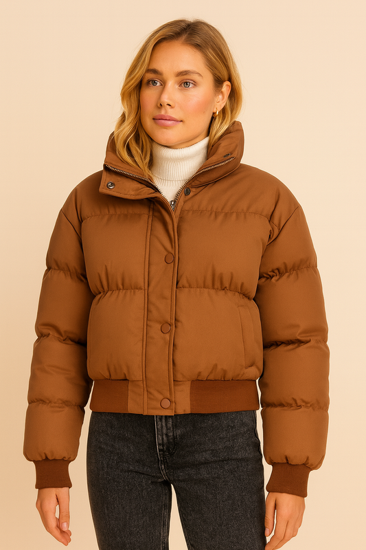 Dames Jas Winter – Korte Pufferjas – Flatterend Silhouet 1