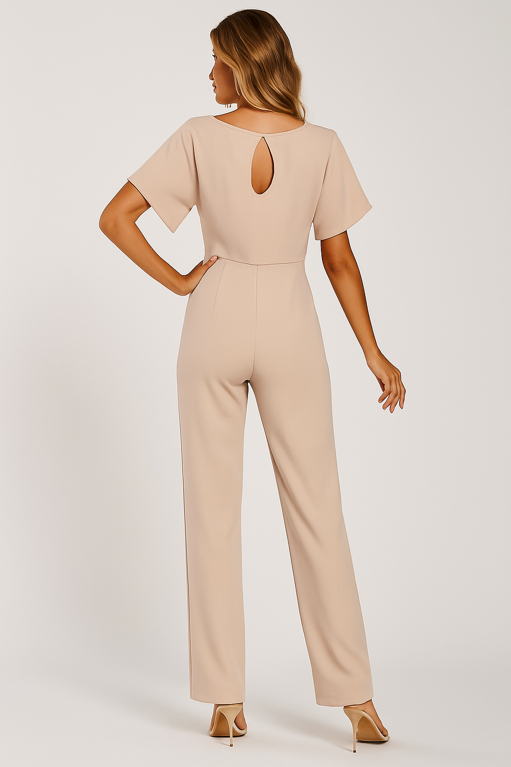 Dames Jumpsuit Zwart – Casual Elegantie Met Strik 2