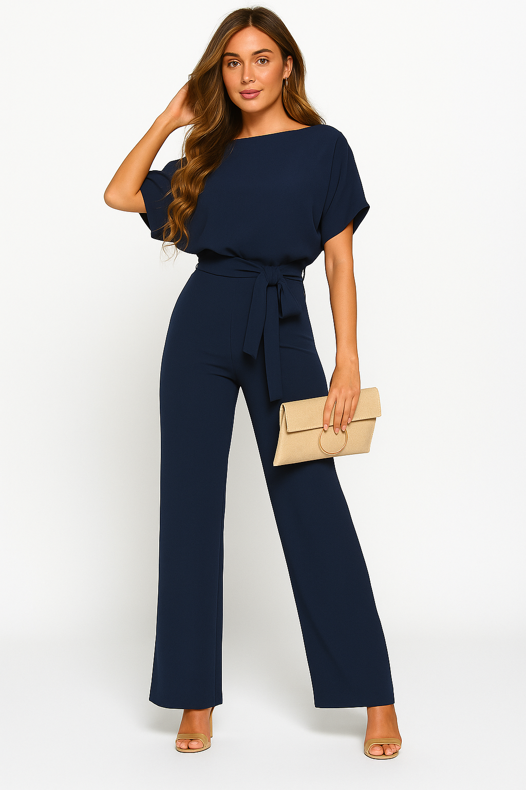 Dames Jumpsuit Zwart – Casual Elegantie Met Strik 7