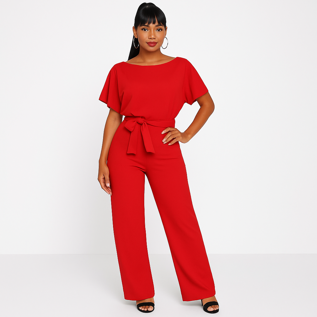 Dames Jumpsuit Zwart – Casual Elegantie Met Strik 9