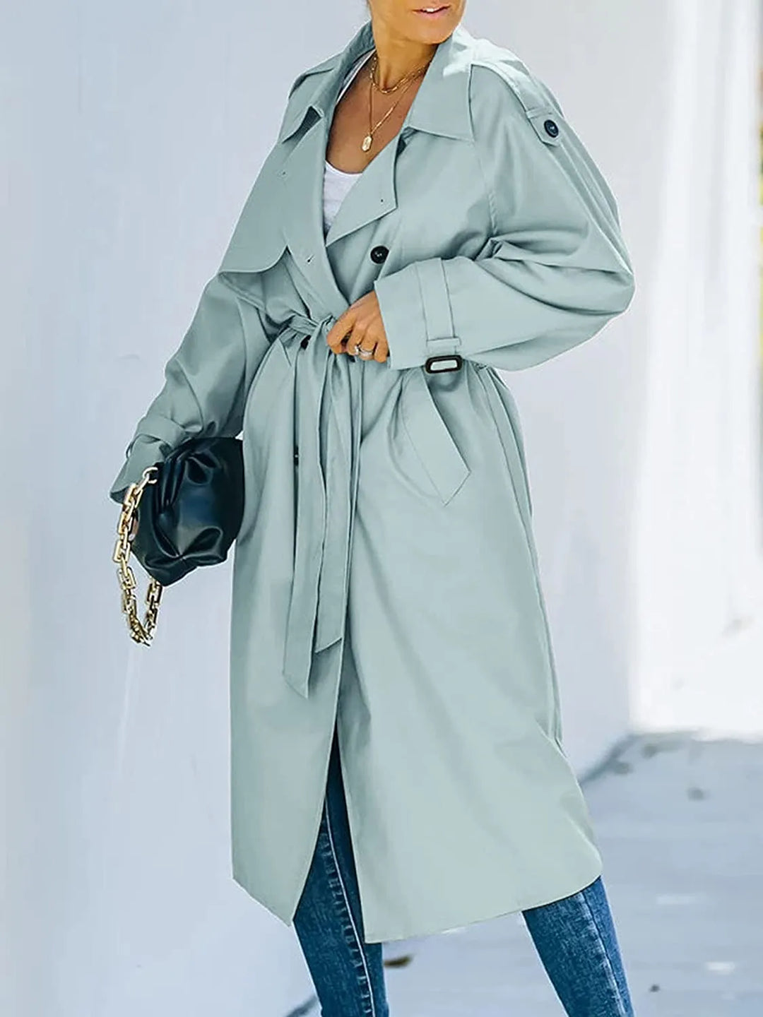 Dames Trenchcoat Zwart – Lange Midi Stijl 1