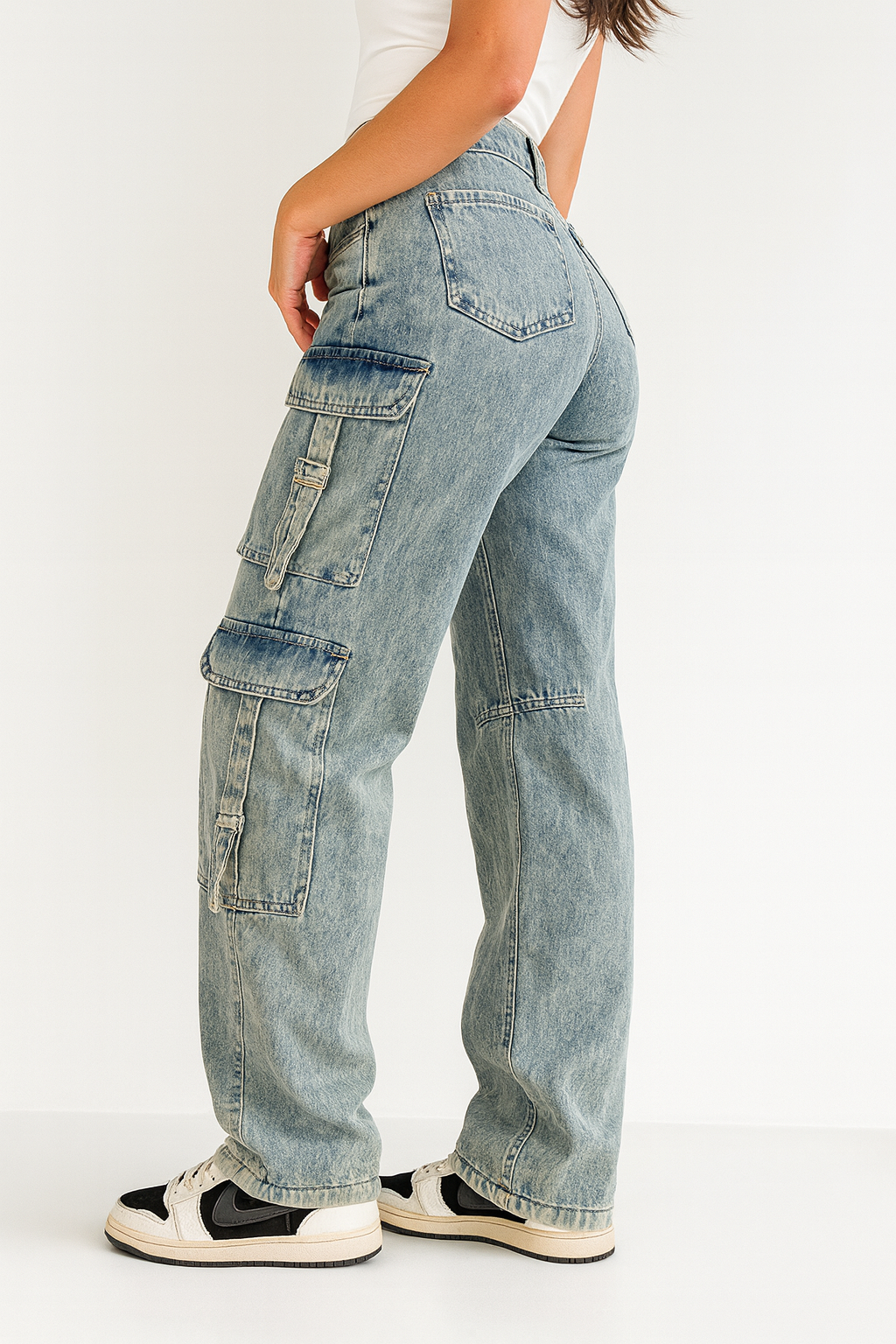 Denim Cargo Jeans – Stoere Streetwear Look 1