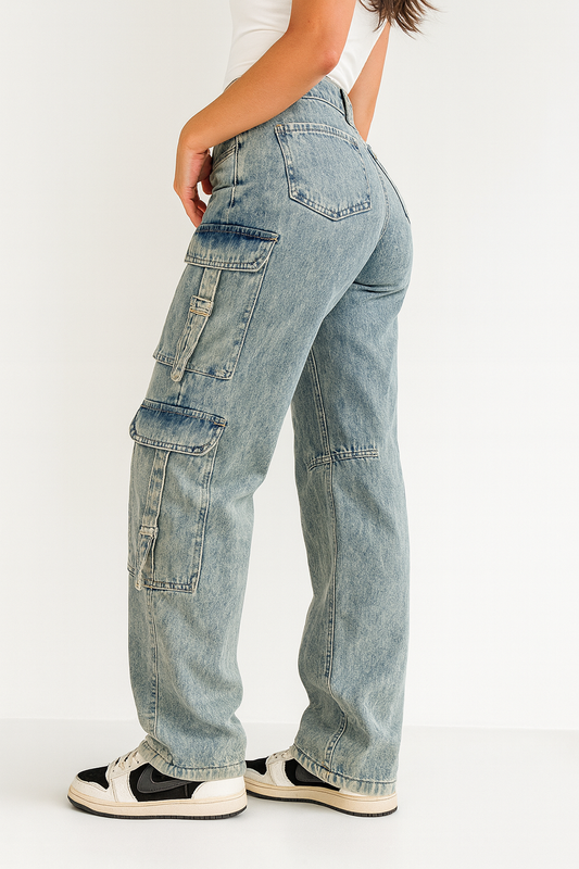 Denim Cargo Jeans – Stoere Streetwear Look 1