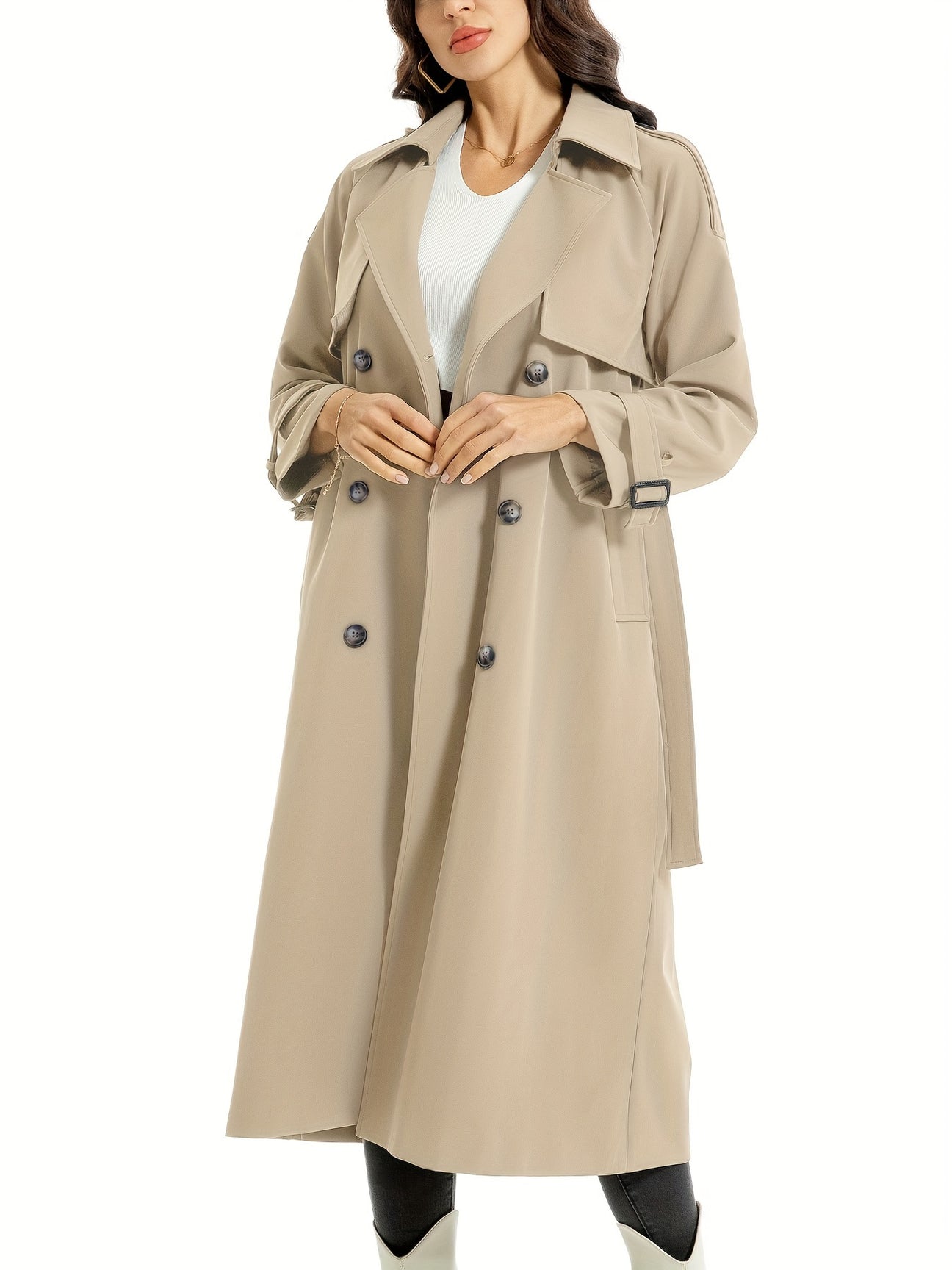 Elegante Maxi Trenchcoat – Tijdloze Stijl 4