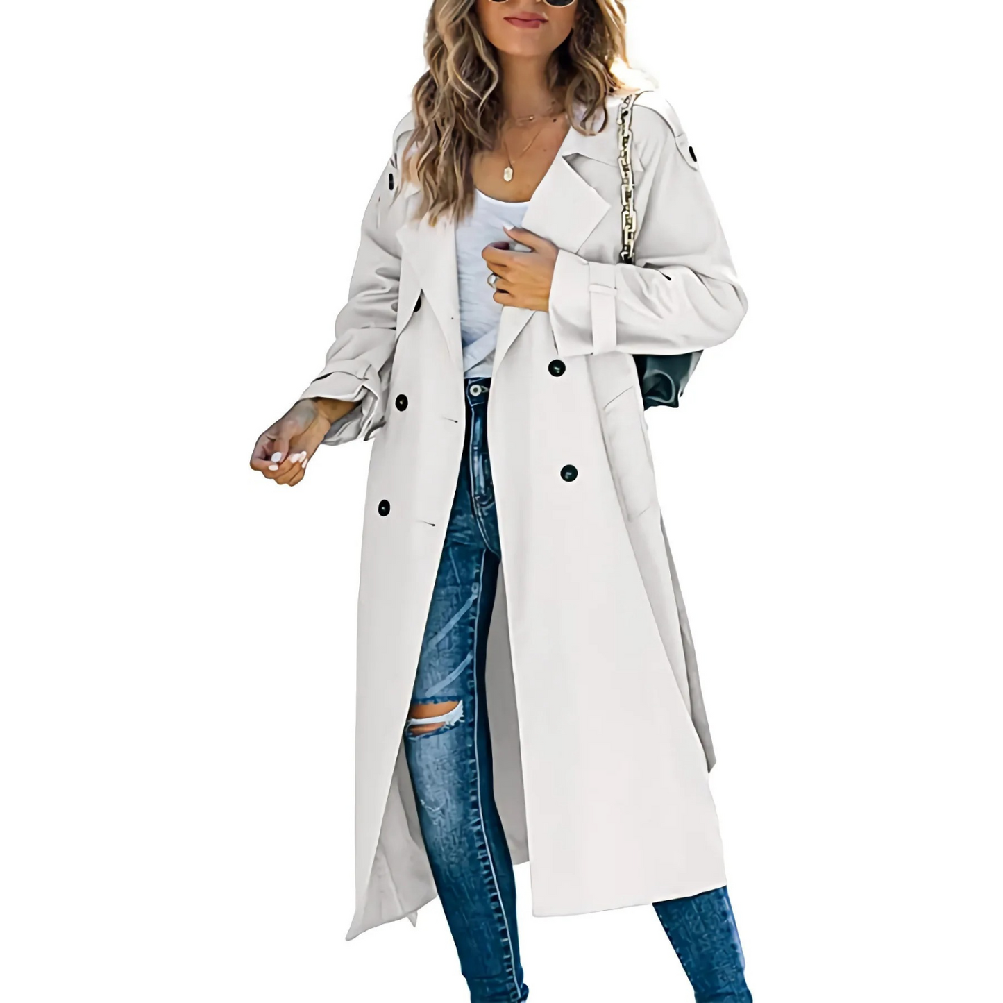 Elegante Midi Trenchcoat – Tijdloos Design 0