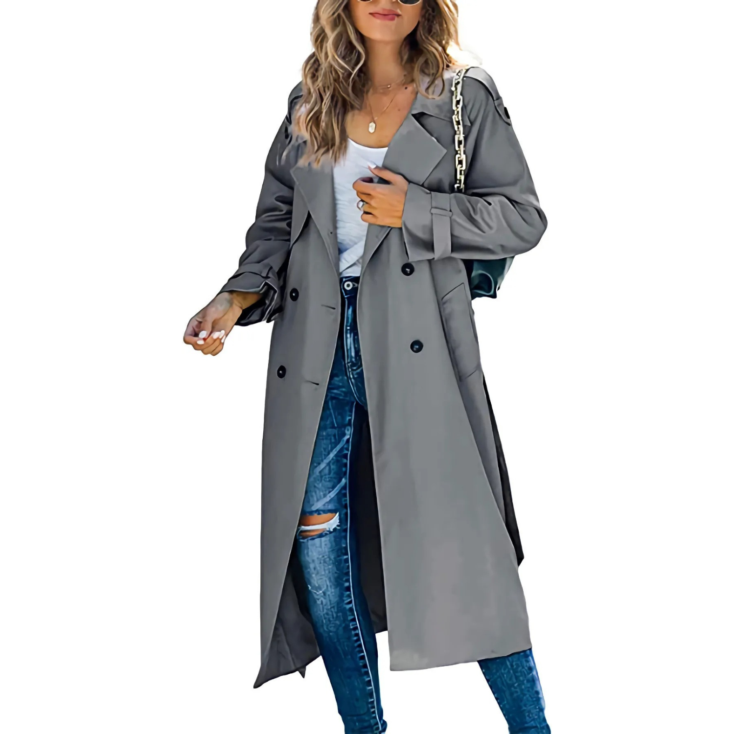 Elegante Midi Trenchcoat – Tijdloos Design 4