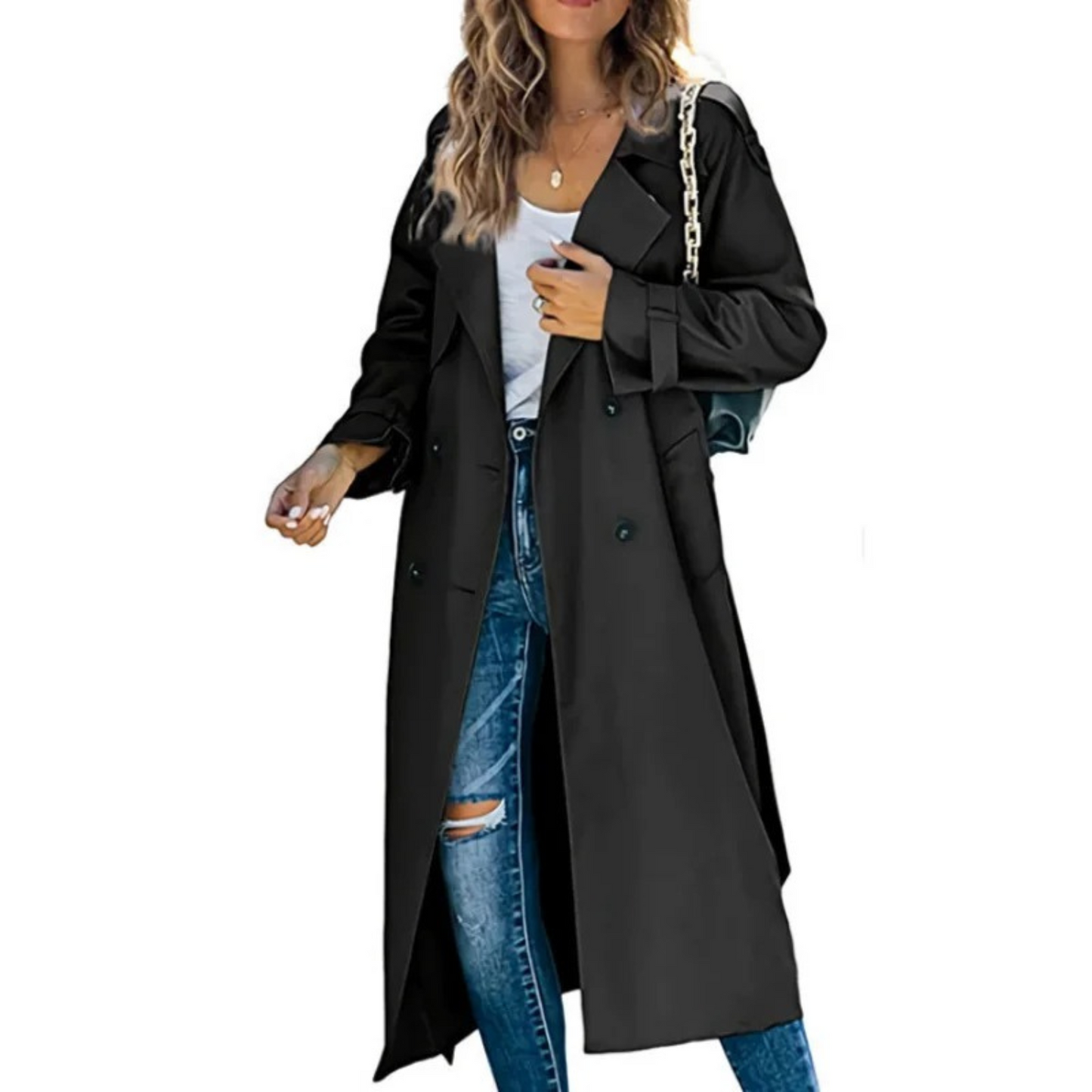 Elegante Midi Trenchcoat – Tijdloos Design 5