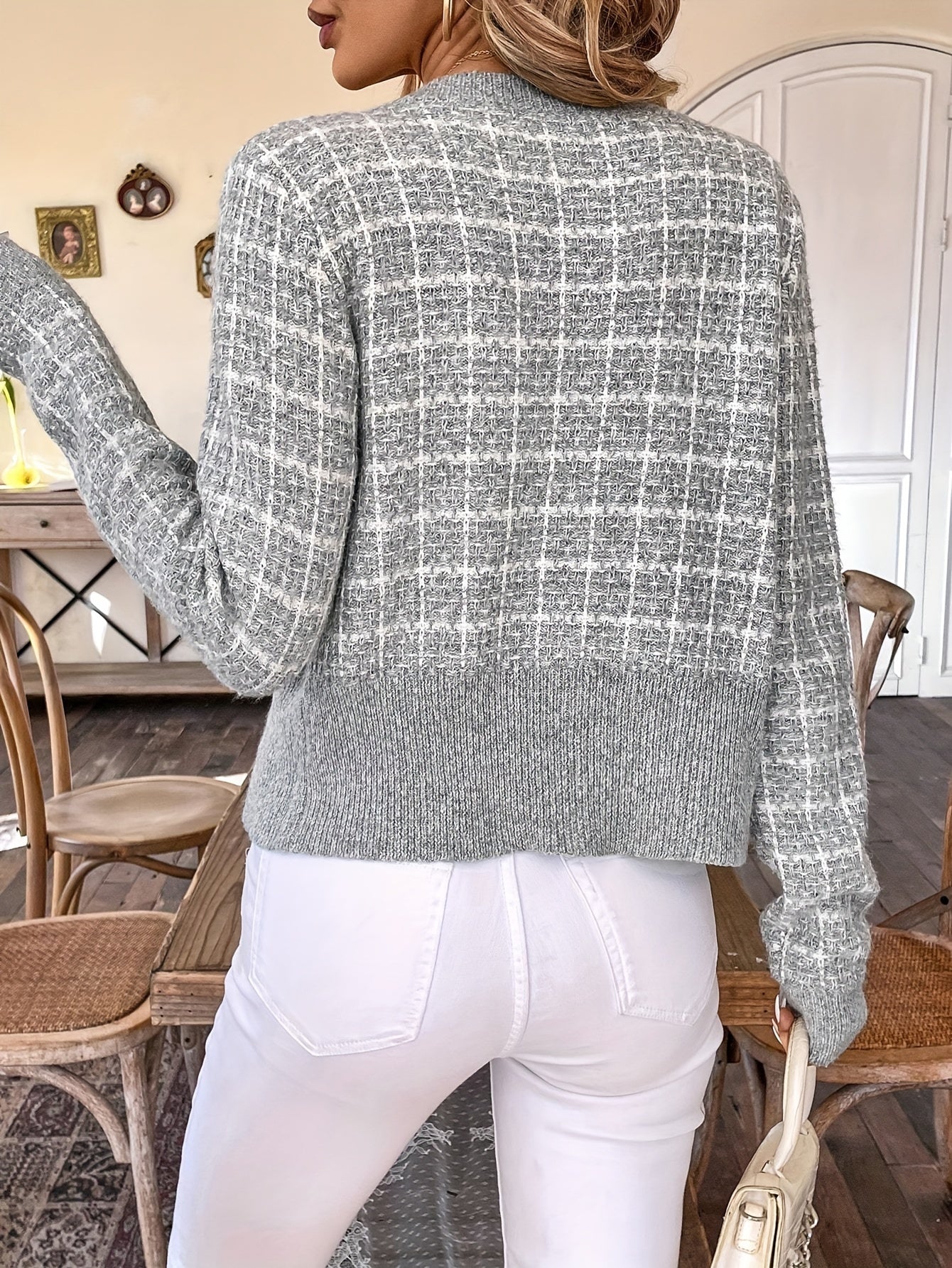 Geruite Cardigan – Comfortabele Pasvorm 8