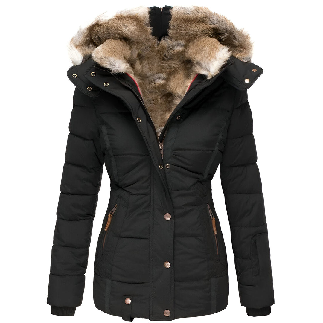 Gewatteerde Winterjas Dames – Luxe Faux Fur Kap 0