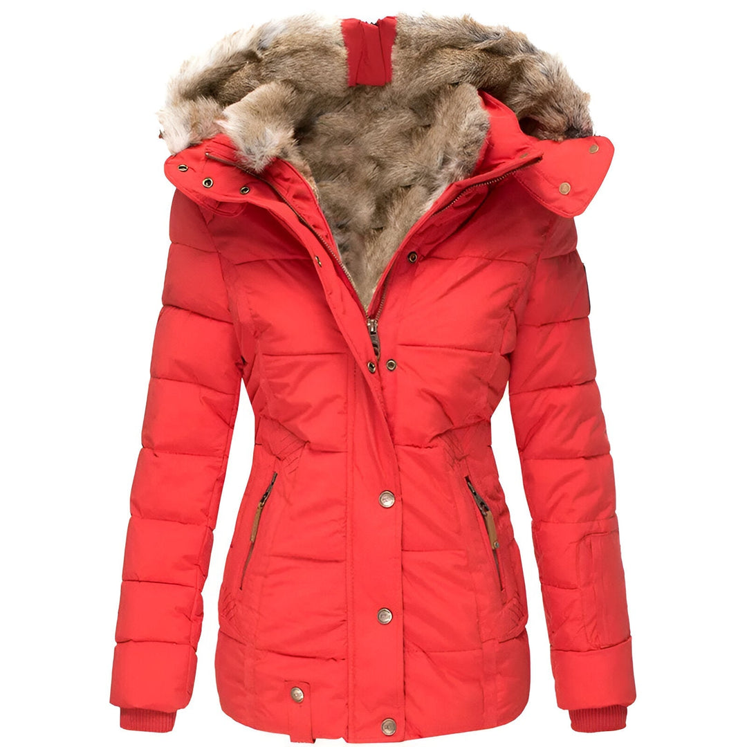 Gewatteerde Winterjas Dames – Luxe Faux Fur Kap 1