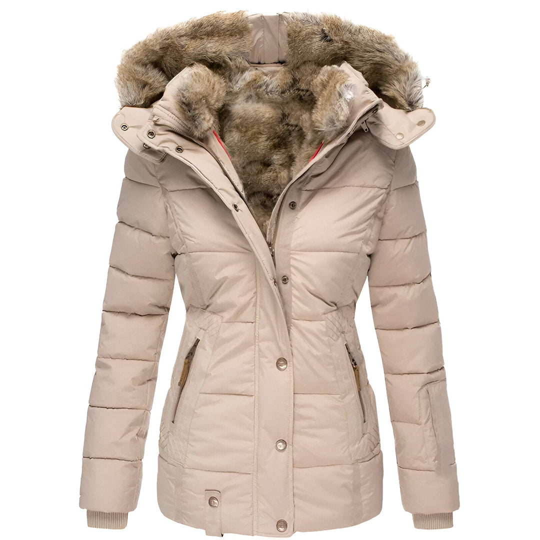 Gewatteerde Winterjas Dames – Luxe Faux Fur Kap 4