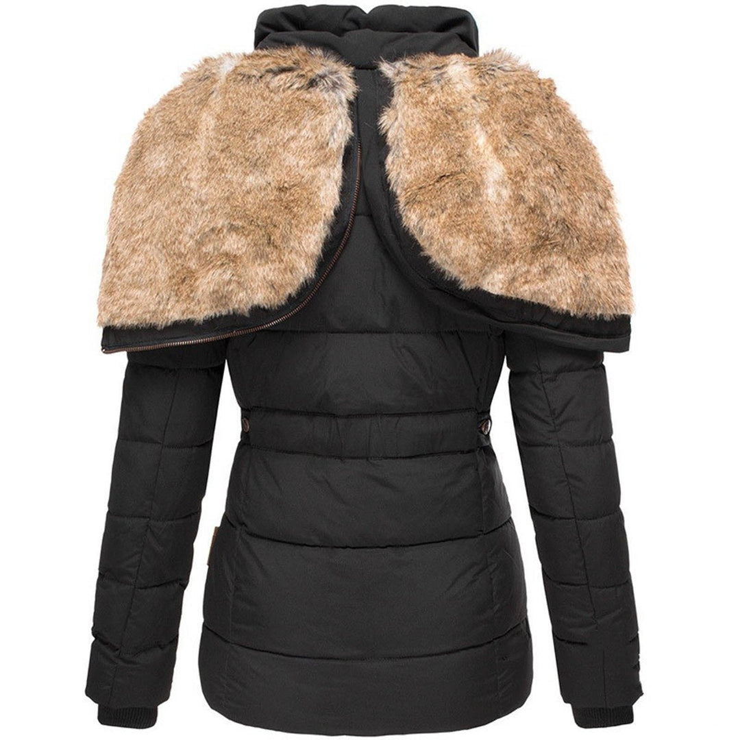 Gewatteerde Winterjas Dames – Luxe Faux Fur Kap 7