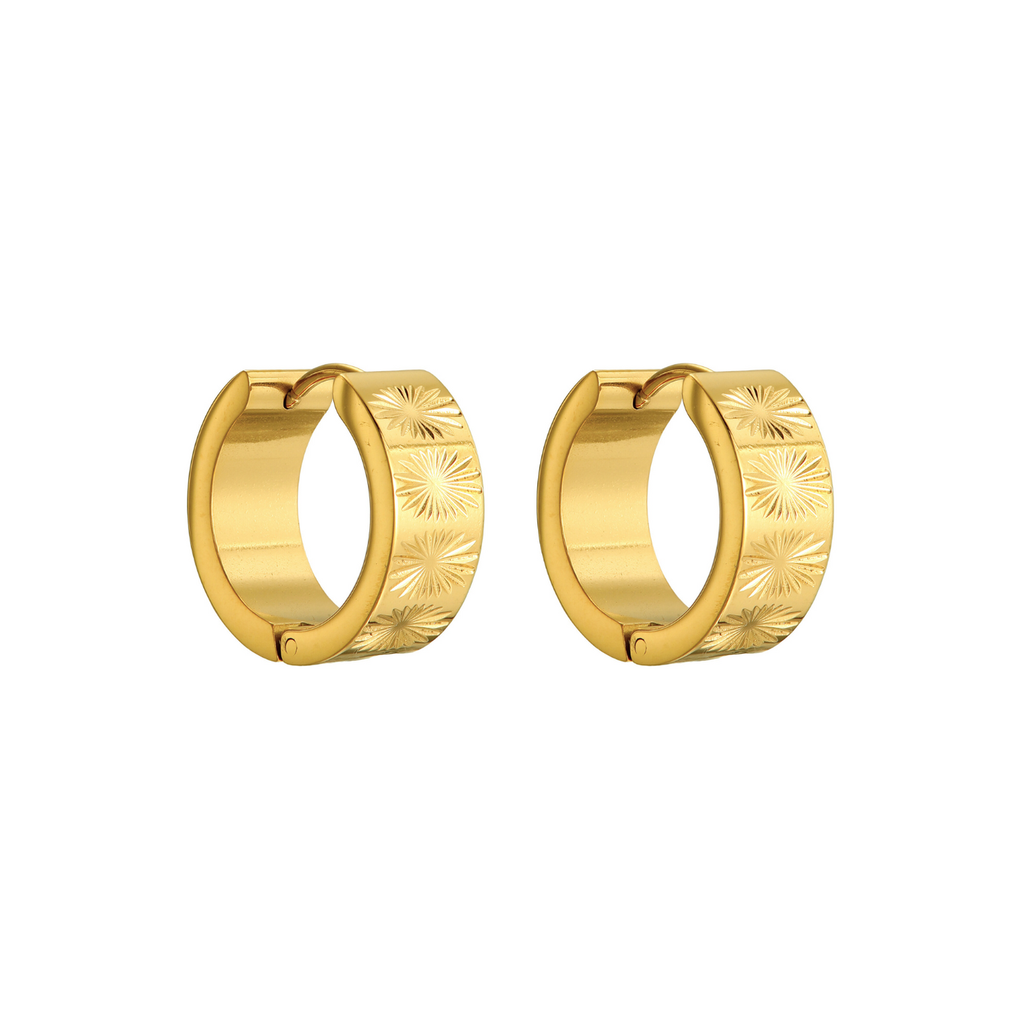 Gouden Huggies Oorbellen Dames van Roestvrij Staal – Waterdicht en Krasbestendig Verguld Design 0