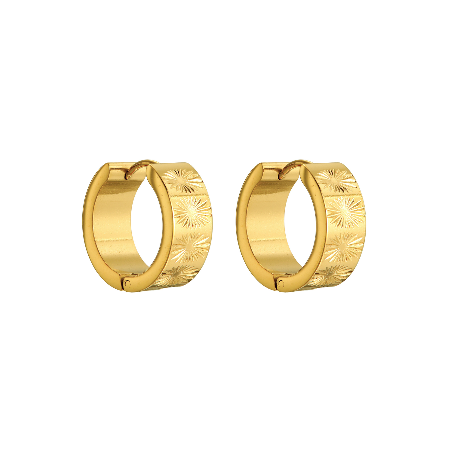 Gouden Huggies Oorbellen Dames van Roestvrij Staal – Waterdicht en Krasbestendig Verguld Design 0