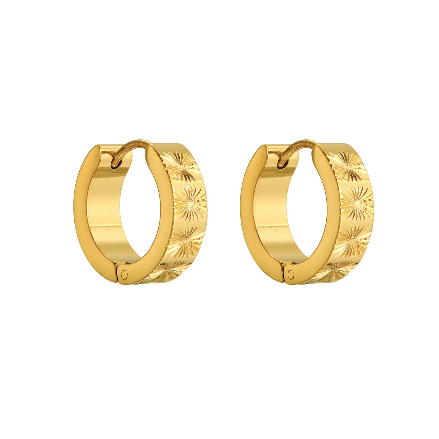 Gouden Huggies Oorbellen Dames van Roestvrij Staal – Waterdicht en Krasbestendig Verguld Design 1