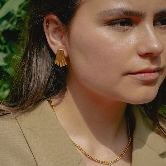 Gouden Oorbellen Dames – Elegante Vergulde Stijl 1