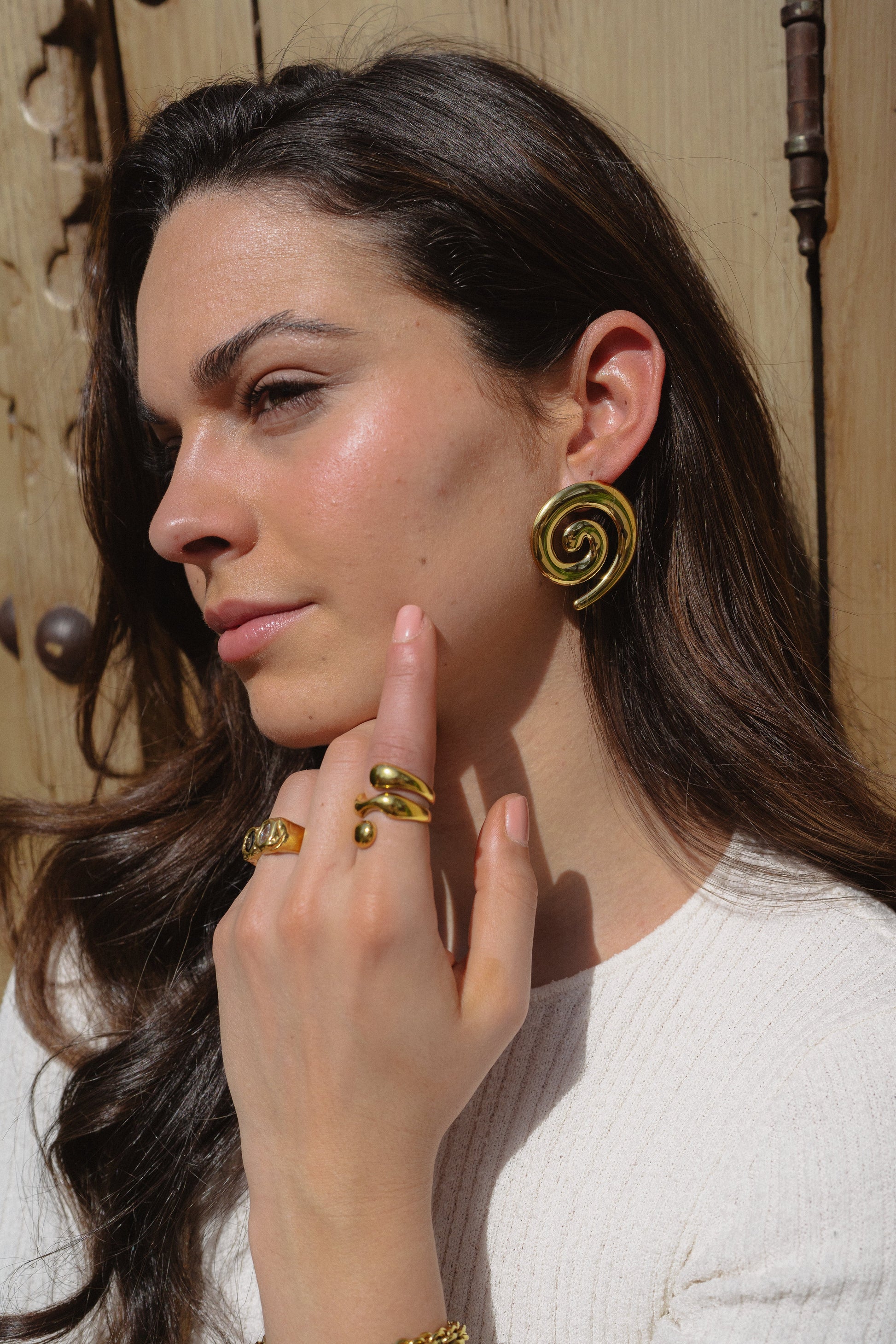 Gouden Oorbellen Dames – Statement Design 3