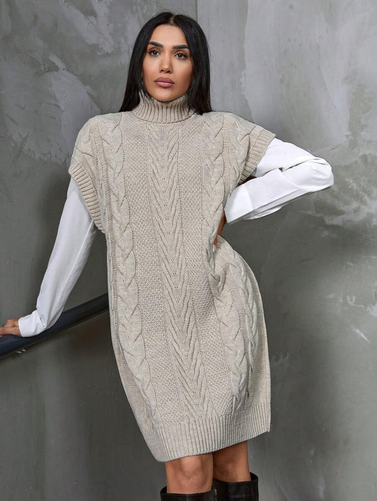 Kabelgebreide Mini Sweaterjurk – Elegante Winterlook 0