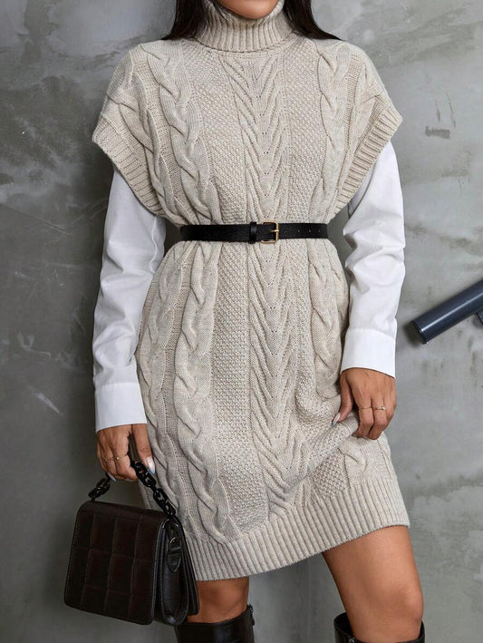 Kabelgebreide Mini Sweaterjurk – Elegante Winterlook 1