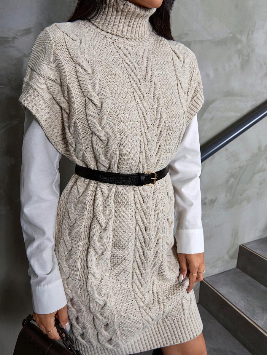 Kabelgebreide Mini Sweaterjurk – Elegante Winterlook 2