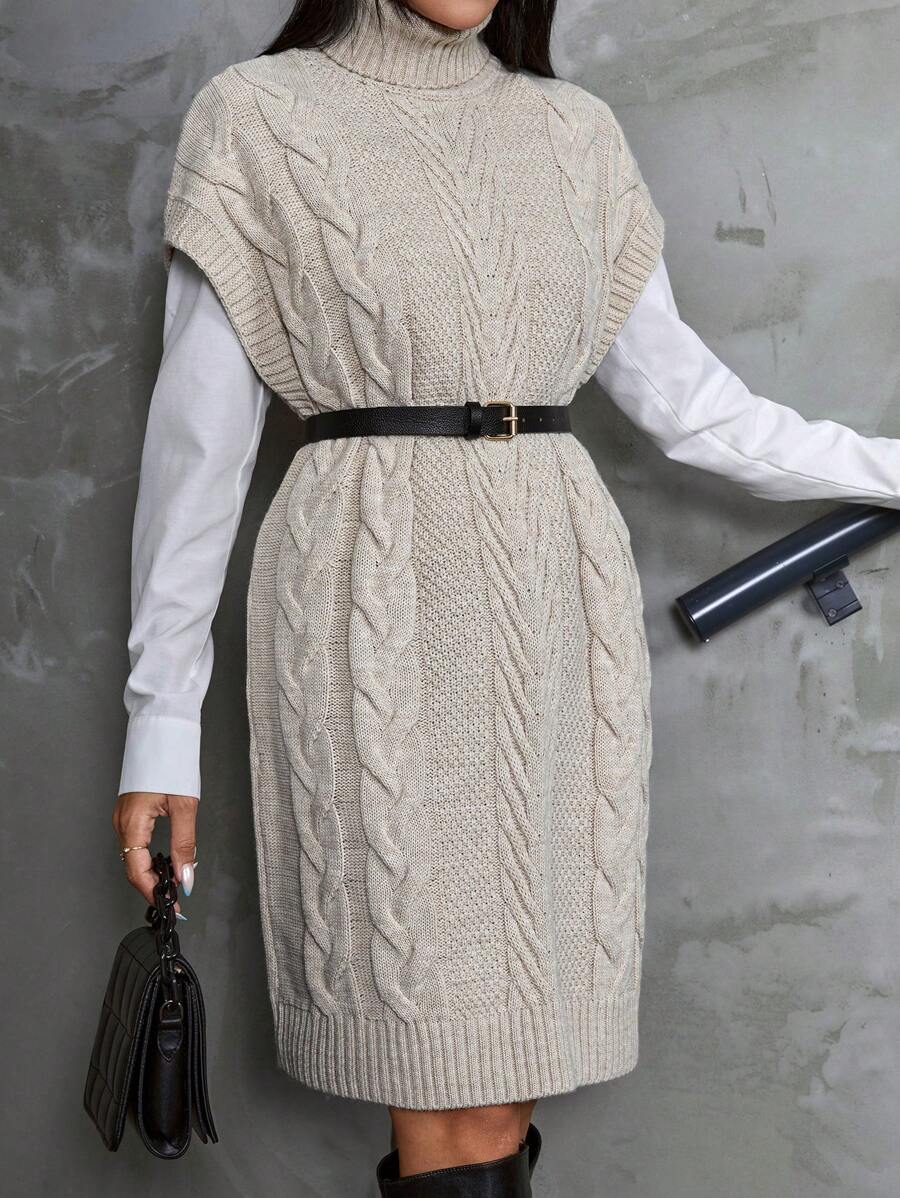 Kabelgebreide Mini Sweaterjurk – Elegante Winterlook 3